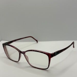 Women’s STEPPER 30098 SI Eyeglasses red plastic frame rectangular lens EUC